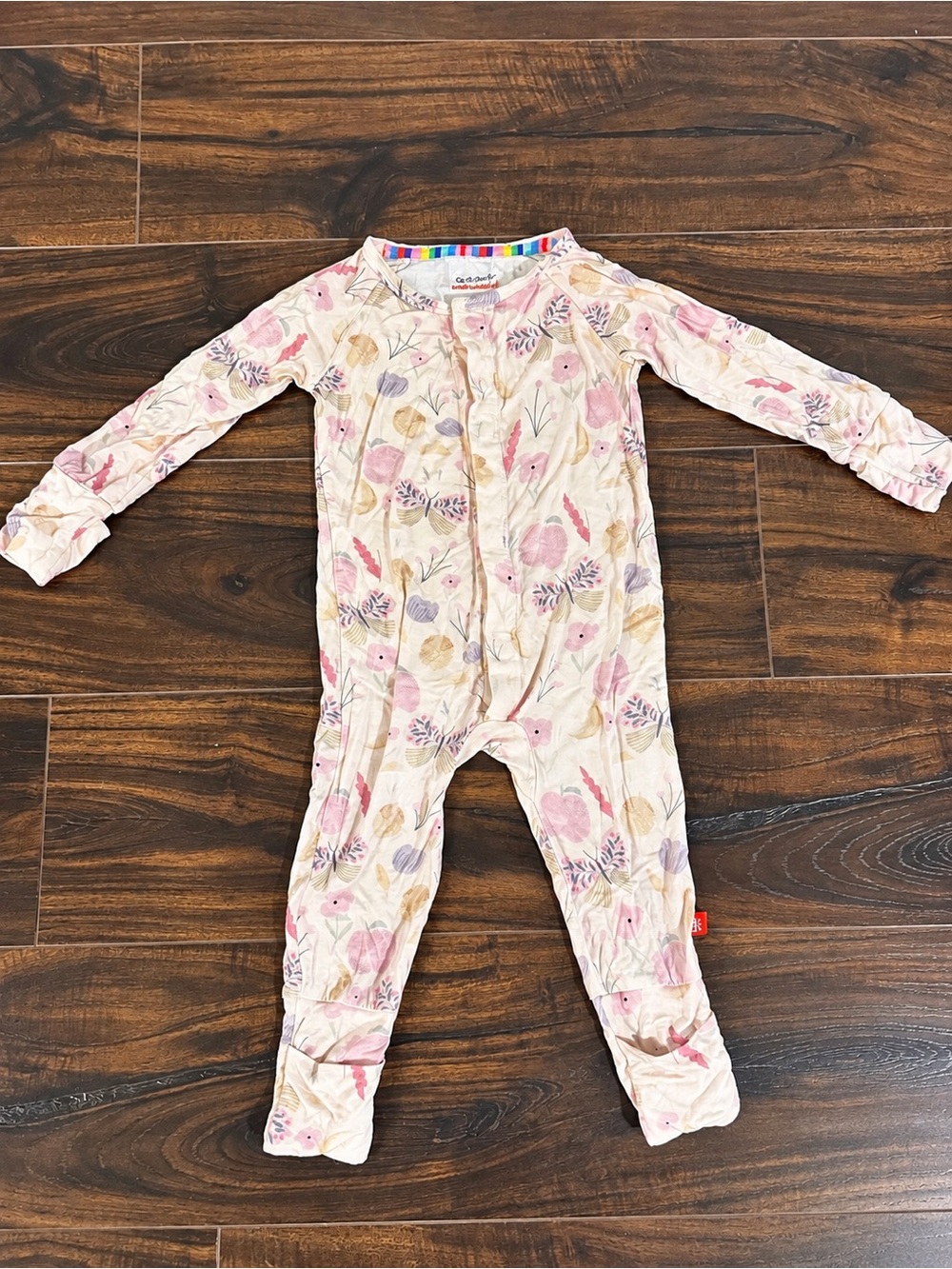 Magnetic Me Baby Girl Floral Modal Magnetic Footie 6-9M